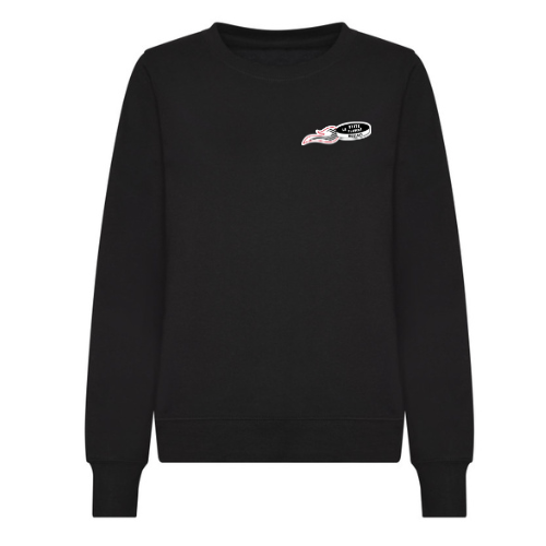 Sweat-shirt noir à manches longues avec un petit logo sur la poitrine