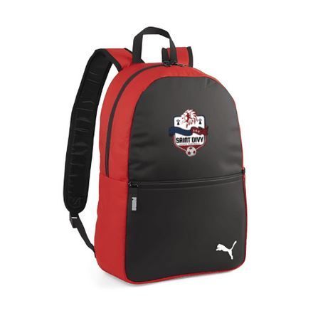 Sac à dos Puma rouge et noir avec logo Saint John sur le devant