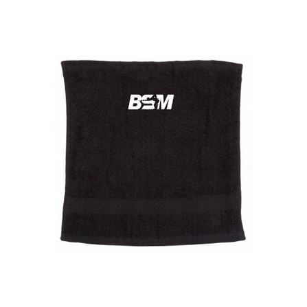 Cache-cou ou masque facial noir avec logo BSM sur fond blanc