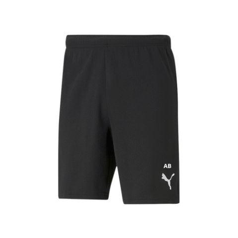 Short de sport Puma noir avec logo blanc et initiales « AB » sur la jambe