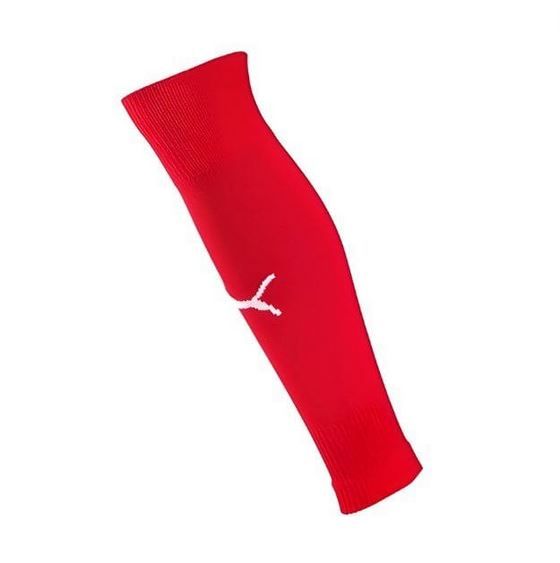 Manchon de compression Puma rouge sur fond blanc