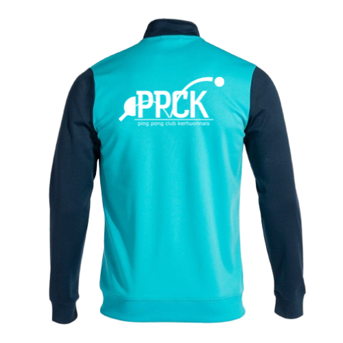 Veste de sport zippée turquoise et marine avec logo sur la poitrine