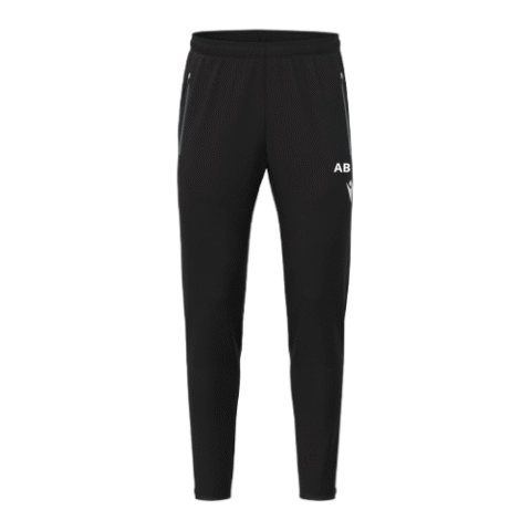 Pantalon de jogging noir de sport avec un petit logo blanc sur la cuisse