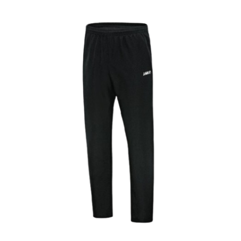 Pantalon de jogging noir de sport avec un petit logo blanc sur la cuisse