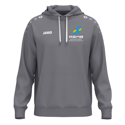 Sweat à capuche JAKO bleu marine avec cordons de serrage blancs et logo sur la poitrine