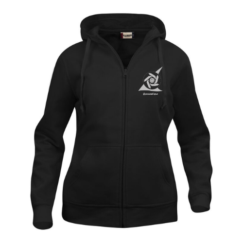 Sweat à capuche noir zippé avec logo blanc sur la poitrine