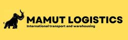 Logotipo de Mamut Logistics. La silueta de un mamut negro junto a texto negro sobre fondo amarillo. 