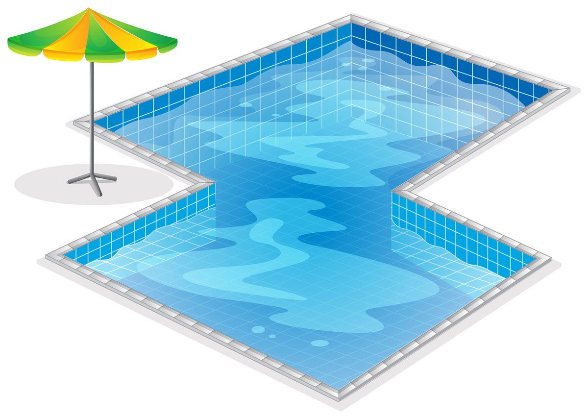 Illustration d'une piscine et d'un parasol
