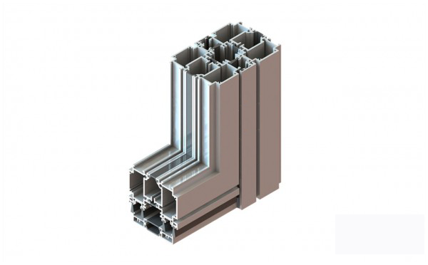 Un modelo 3D de un marco de ventana sobre un fondo blanco.