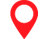 Un pin de mapa rojo con un círculo blanco en el medio sobre un fondo blanco.