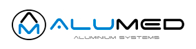 Un logotipo para una empresa llamada sistemas de aluminio malumed