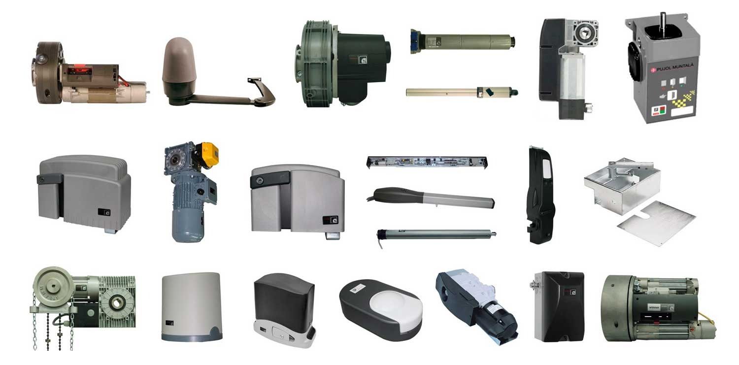 Un montón de diferentes tipos de equipos eléctricos sobre un fondo blanco.