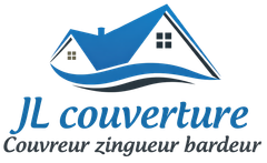 Un motif de tuiles de toit incurvées avec une icône circulaire superposée représentant .