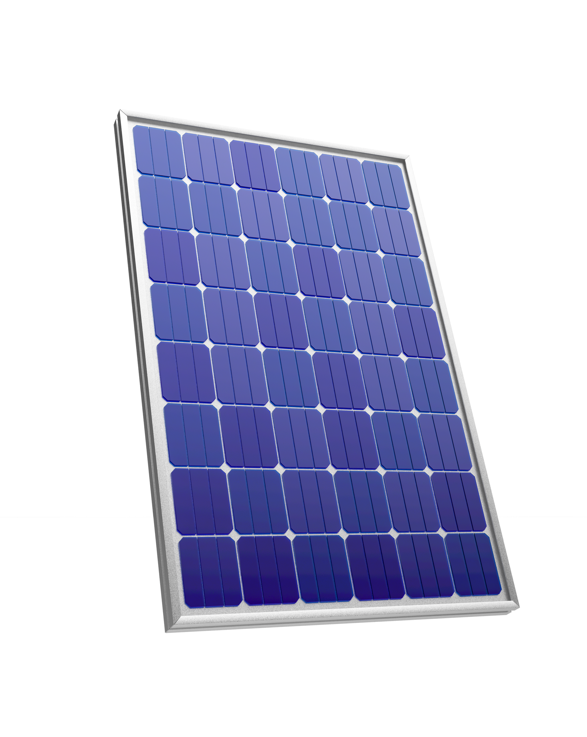 Représentation 3D de panneaux photovoltaïques.