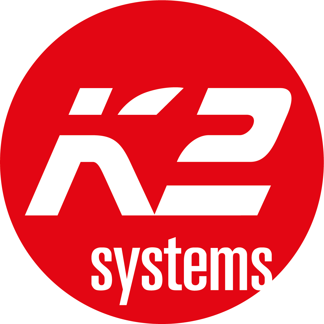 Ein K2 Systems-Logo in einem roten Kreis