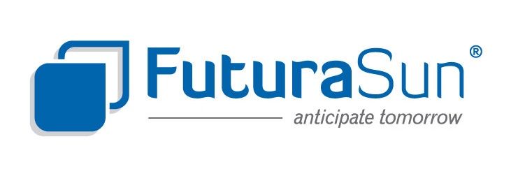 Das Futurasun-Logo ist blau und weiß