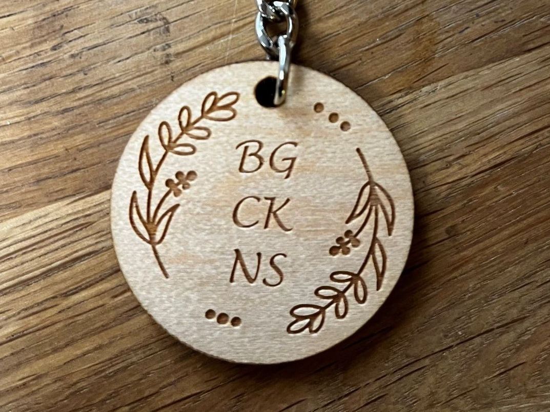 Porte-clef rond en bois