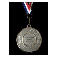 Médaille bronze à personnaliser avec ruban bleu-blanc-rouge