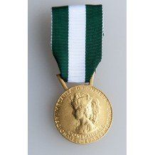 Médaille dorée avec bandeau vermeil et blanc