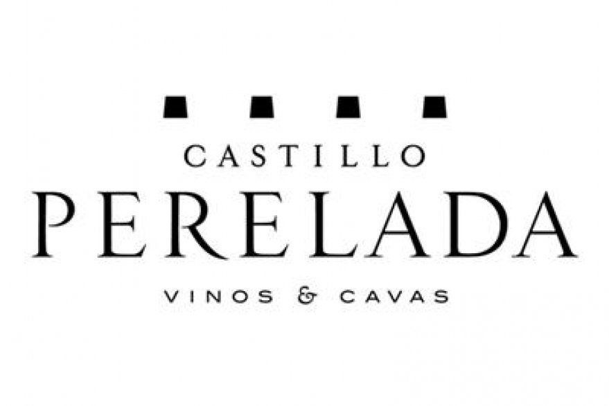 Un logotipo en blanco y negro para los vinos y cavas de Castillo Perelada.