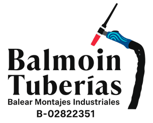 Logotipo de Balmo&iacute;n Tuber&iacute;as con texto negro y gr&aacute;fico de una herramienta para tuber&iacute;as azul.