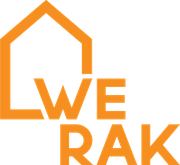 Oranssi "WERAK"-logo, jossa on tyylitelty viivapiirros talon &auml;&auml;riviivoista ja W-kirjain.