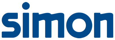La palabra simon está escrita en azul sobre un fondo blanco.