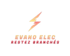 Un logo pour evano elec avec un éclair dessus, électricien, électricien Draguignan, électricien Lorgues, électricien VAR