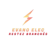 Un logo pour evano elec avec un éclair dessus