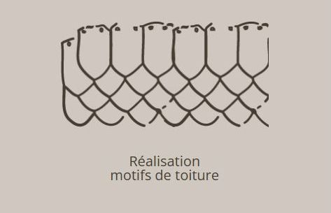 Réalisation de motifs de toiture.