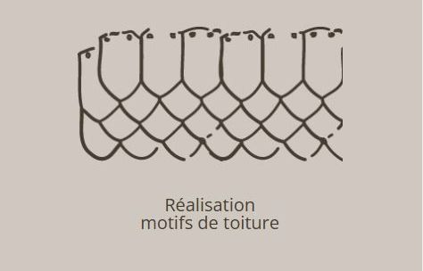 Réalisation de motifs de toiture.