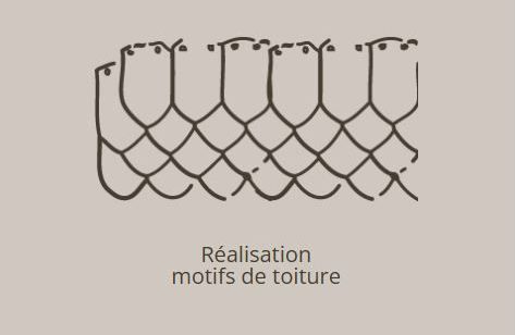 Réalisation de motifs de toiture.