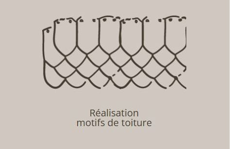 Réalisation de motifs de toiture.