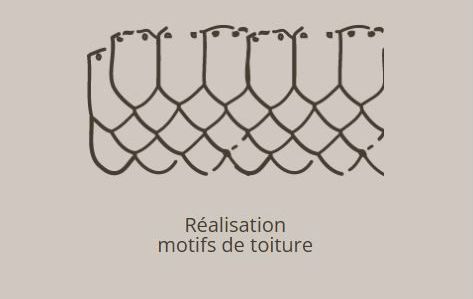 Réalisation de motifs de toiture.