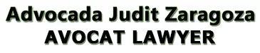 El texto del logotipo dice &ldquo;Advocada Judit Zaragoza&rdquo; en letras negras y verdes en negrita.