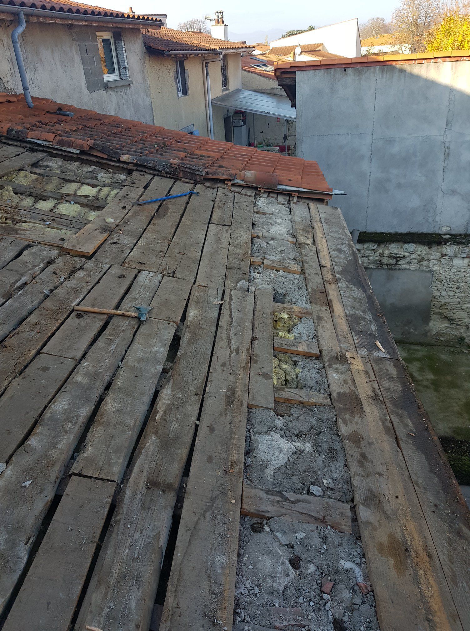 Charpente avant travaux de redressements