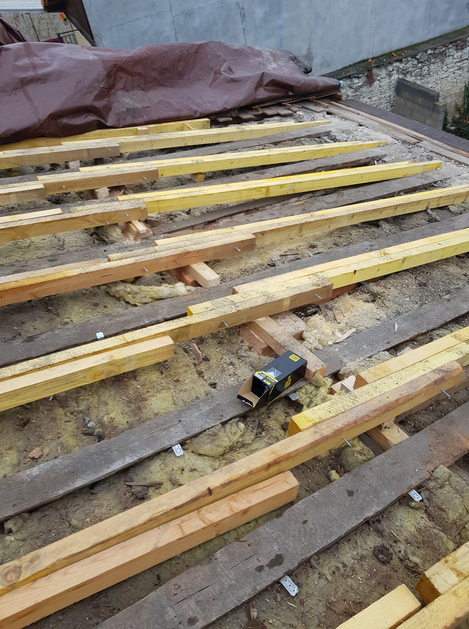 Charpente après travaux de redressements