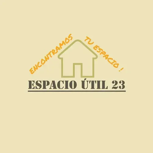 Un logotipo para Espacio Util 23 con una casa.