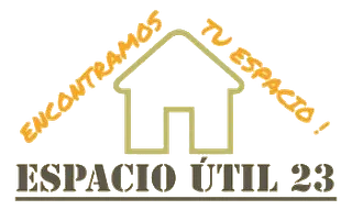 Un logotipo para Espacio Util 23 con una casa.
