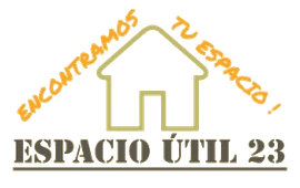 Un logotipo para Espacio Util 23 con una casa.