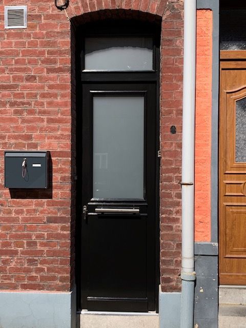 Porte entrée vitrée noir