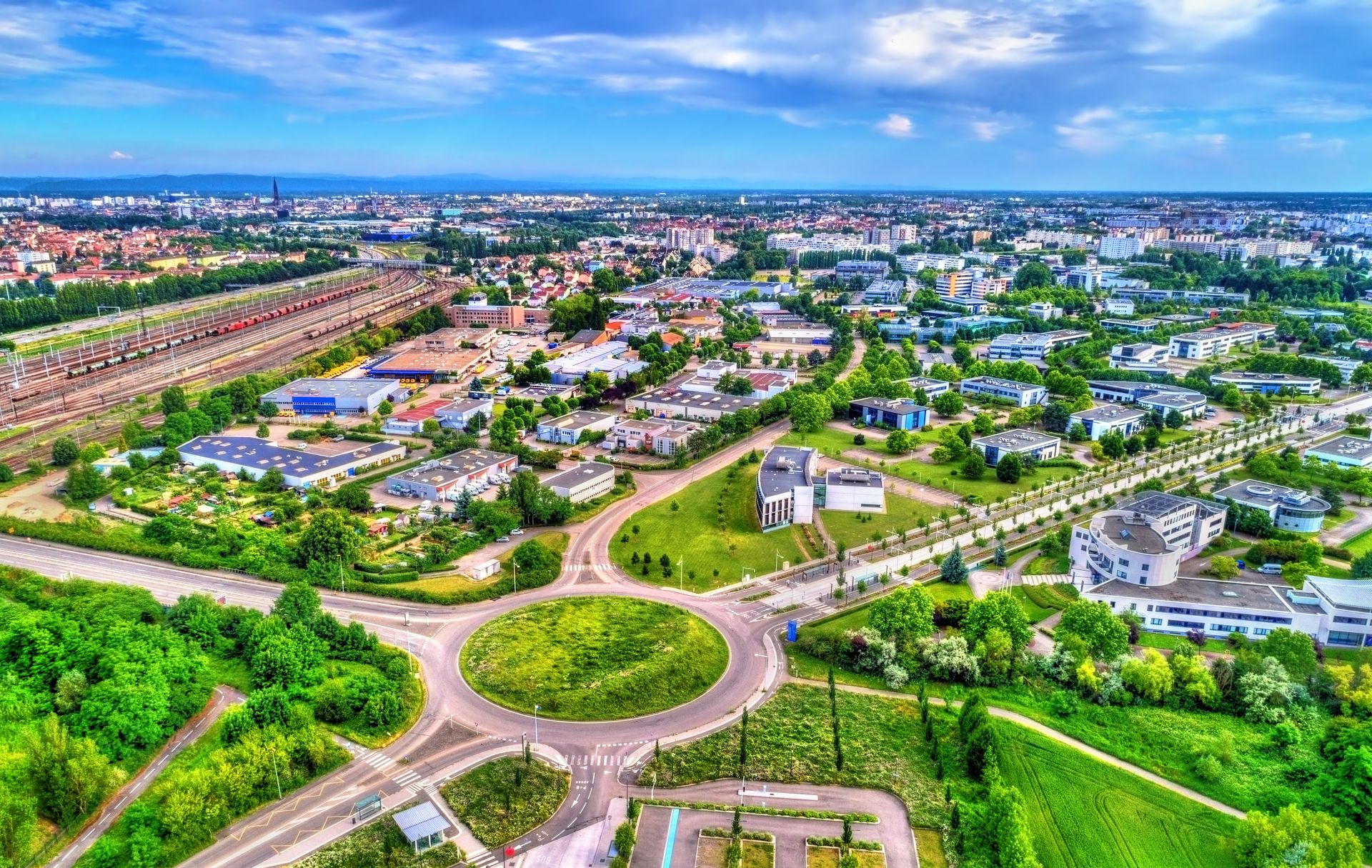 Vue du ciel de la ville de Schiltigheim.