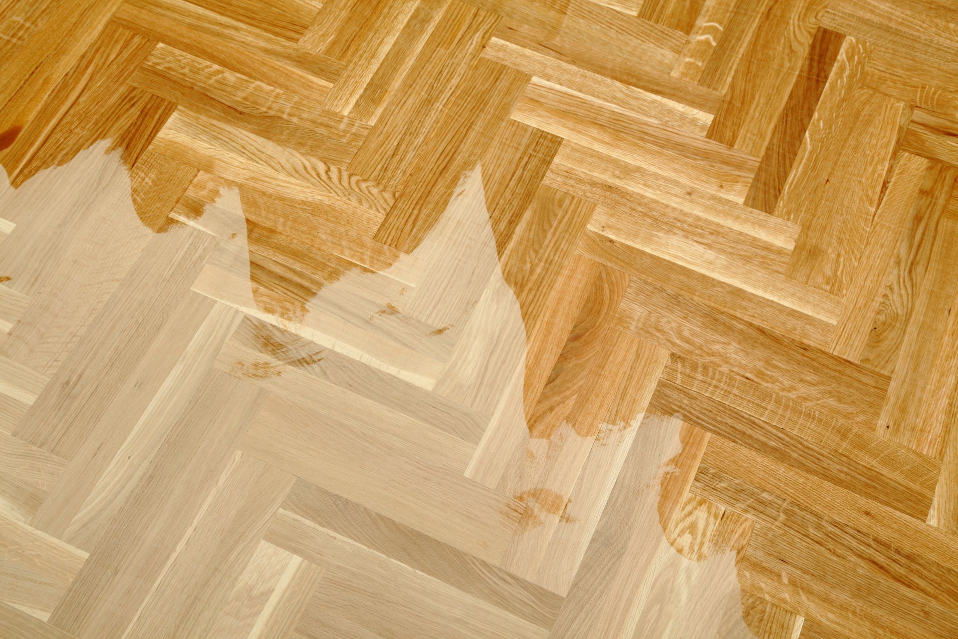 Parquet en cours de vitrification.