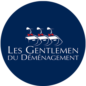 Logo Les Gentlemen du Déménagement sur fond bleu