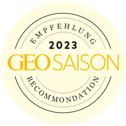 Ein gelb-schwarzes Logo für die Geo-Saison-Empfehlung