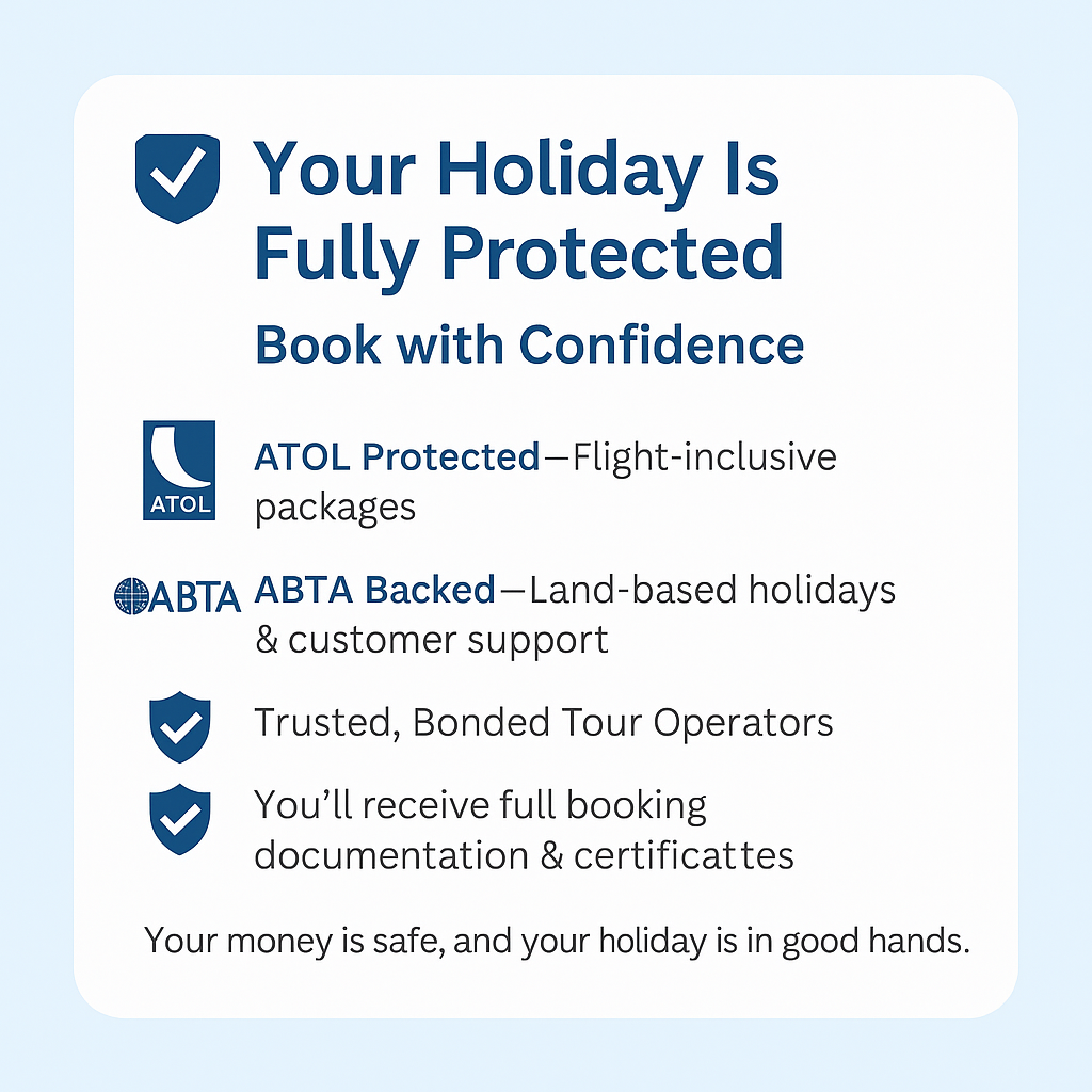 A poster that says your holiday is fully protected book with confidence