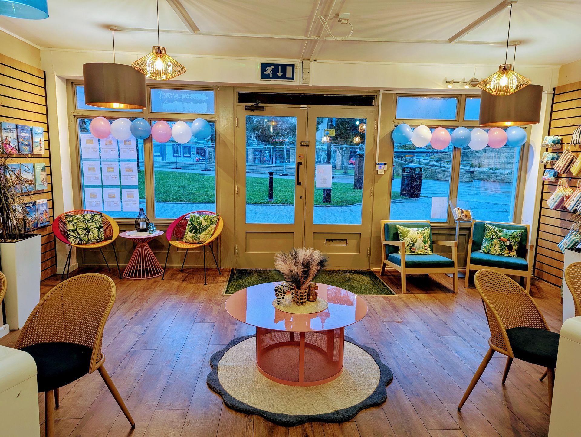 A welcoming and bright travel agents shop