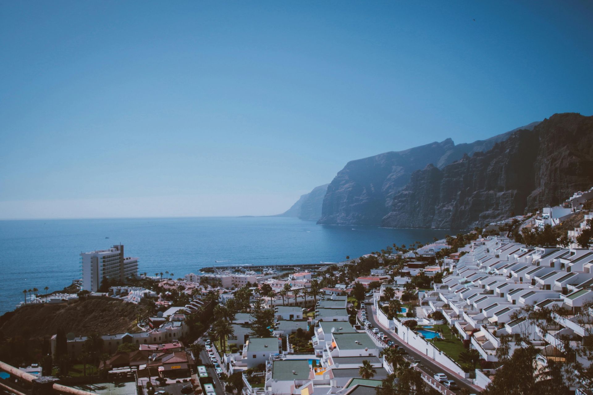 A view out to see over a resort in Tenerife