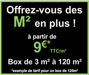 Publicité : « Gagnez en surface » à partir de 9 € le m². Offres de surfaces de 3 à 120 m².