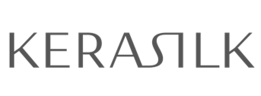 Ein schwarzweißes Logo für Kerasilk auf weißem Hintergrund.